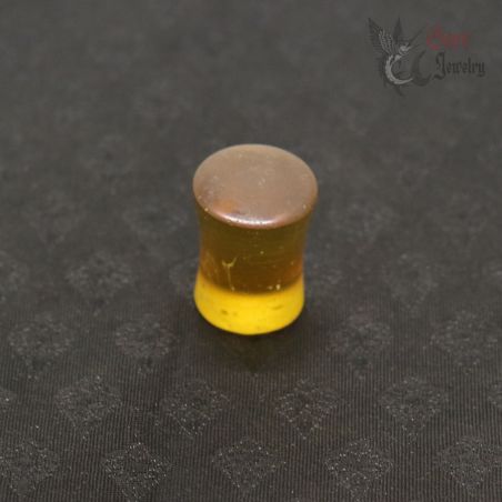 Kachin amber imitative glass ear plugs top side angle