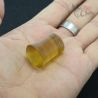 Antique Burma glass ear plug wearable size in hand