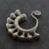 Antique Miao hollow silver earring top angle detail