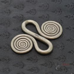 Miao Dong silver apron fastener top side angle view Guizhou