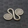 Miao silver S shape fastener spiral ends top angle detail