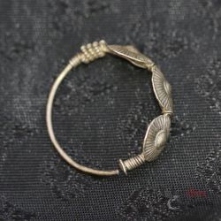 Afghan silver hoop earring rosette plates top side angle tribal jewelry