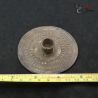 Golden Triangle ethnic silver ear ornament with ruler displaying large traditional disc dimensions