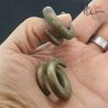 Authentic Ta Oy spiral ear ornaments pair from Quang Tri Salavan Xekong region hand held