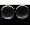 Authentic Lao black wood stretched ear plugs polished finish detail